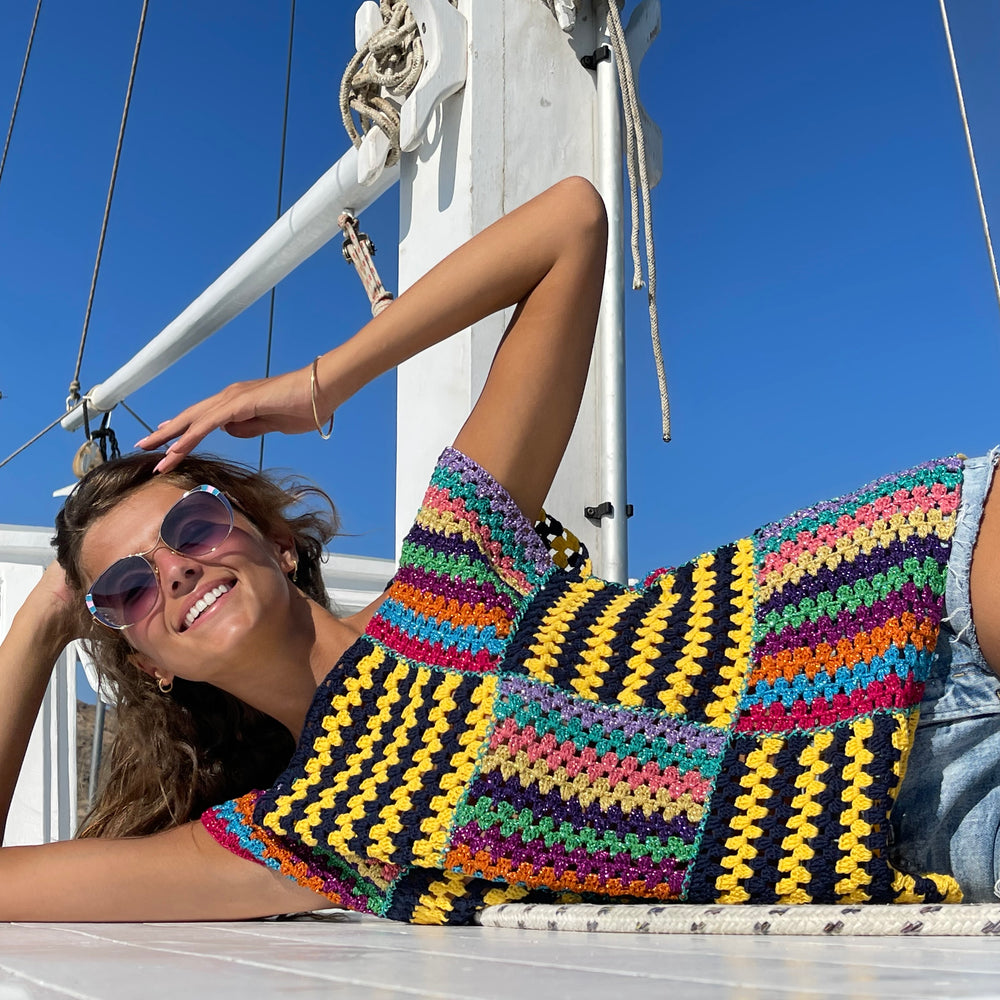 TOP RUBAN NAVY / YELLOW