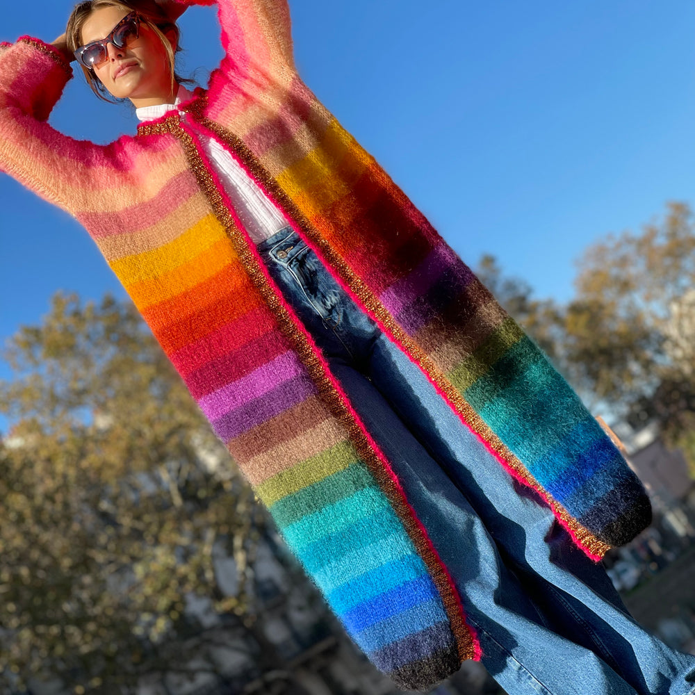 MANTEAU STRIPES MULTICOLORE 
