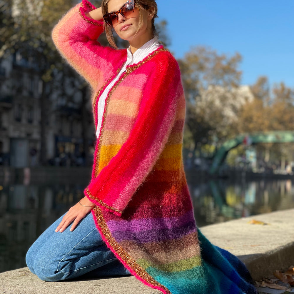 MANTEAU STRIPES MULTICOLORE 